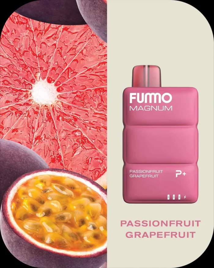 FUMMO Magnum 8000 Puffs IN UAE; Passionfruit Grapefruit; VAPE AREA UAE;