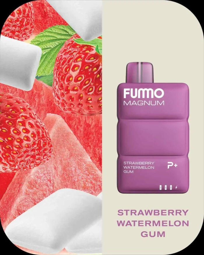 FUMMO Magnum 8000 Puffs IN UAE; Strawberry Watermelon Gum; VAPE AREA UAE;