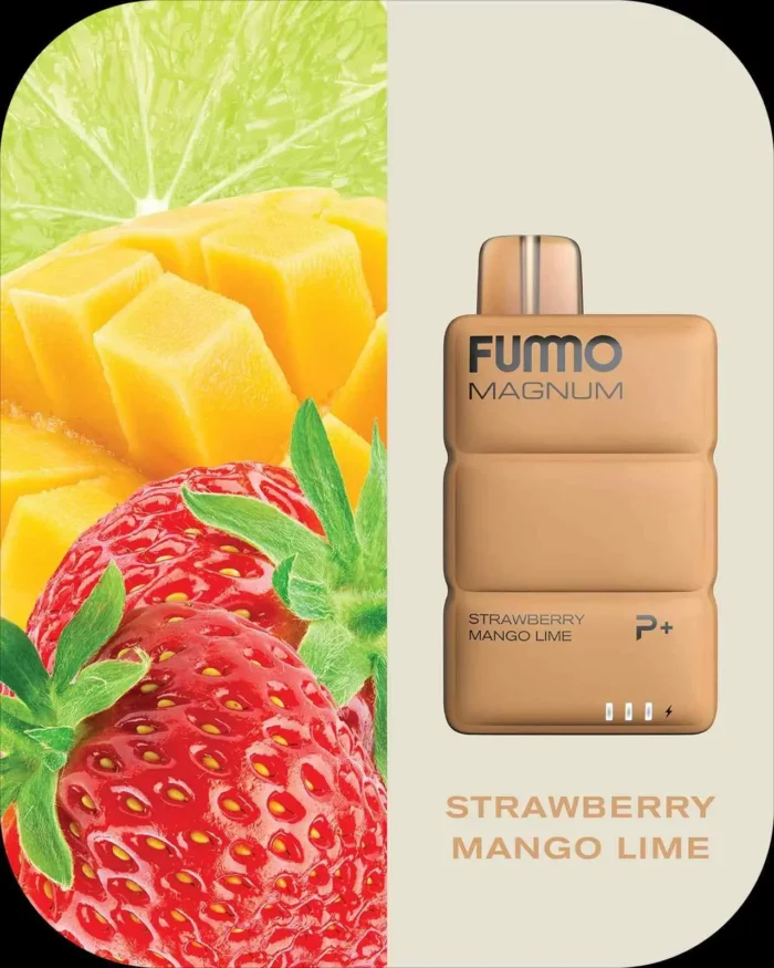 FUMMO Magnum 8000 Puffs IN UAE; Strawberry mango lime; VAPE AREA UAE;