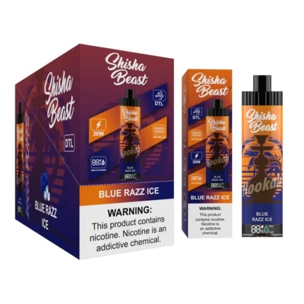 R&M Shisha Beast 20000 Puffs Disposable Vape; Blue Razz Ice; VAPE AREA UAE;